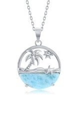charming ocean design silver baby necklace